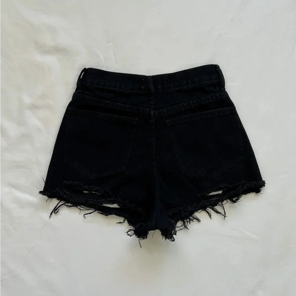 Reformation Black Denim Cut Off Shorts - Picture 9 of 9
